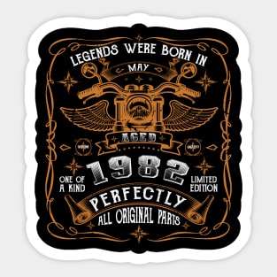 Legends Born In May 1982 39th Birthday Gift Sticker